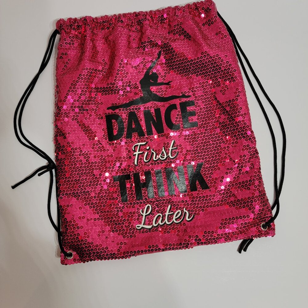 Claire's Sequin Dance Bag "Dance First Think Later" Pink